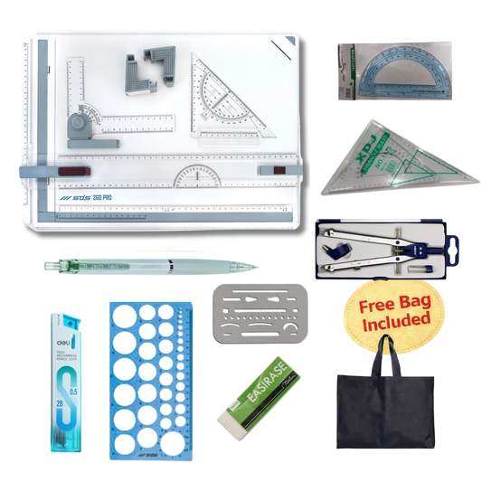 Double Lock Full Set Drawing Board Bundle(Free bag included)